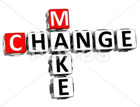 3d make change crossword Stock Illustration