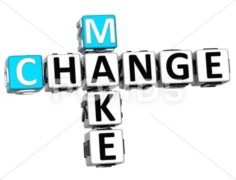 3d make change crossword Stock Illustration