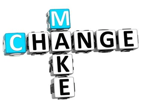 3d make change crossword Stock-Illustration