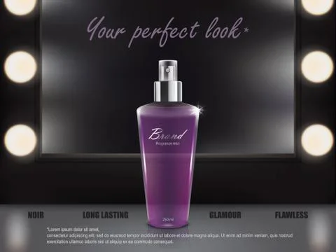 3D make-up table with mirror and spotlights Stock Illustration