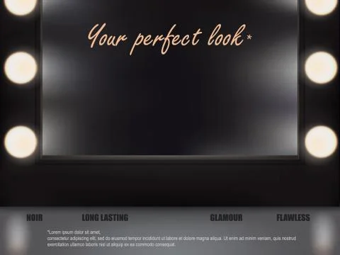 3D make-up table with mirror and spotlights Stock Illustration