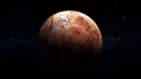 3d Makemake fictional planet on space star Stock Illustration