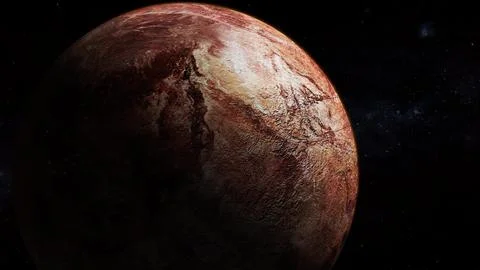 3d Makemake fictional planet view star space Stock Illustration