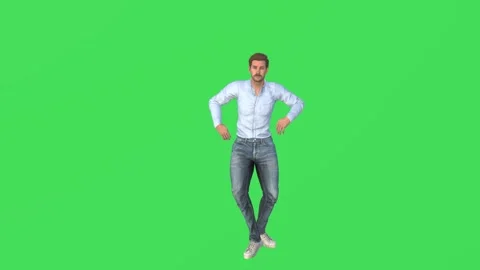 3D male dancer instructor on green screen dancing professional and attractive hi 스톡 동영상 241903450