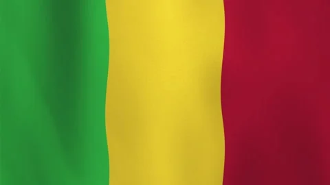 3d Mali Flag Wavy Motion Background with Seamless Ripple Distortion Stock Footage 307604424
