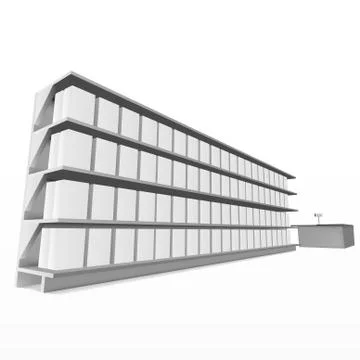 3D Mall Full Shelf Pass Way To Cash Stock Illustration