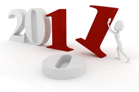 3d man 2011, happy new year! Stock Illustration