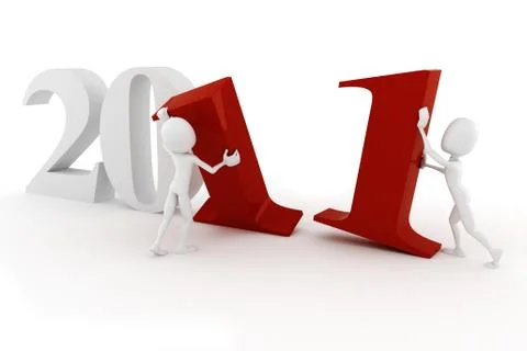 3d man 2011, happy new year! Stock Illustration