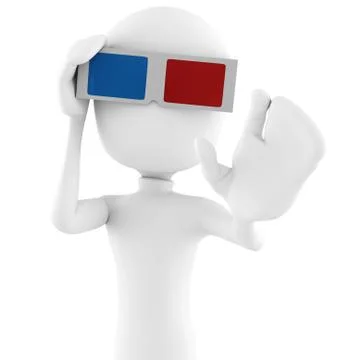 3d man with 3d glasses Stock Illustration
