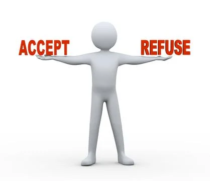 3d man - accept and refuse Stock Illustration