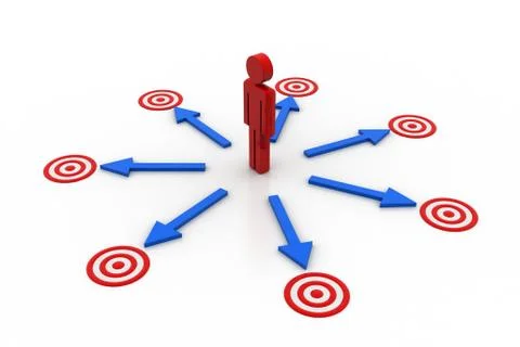 3d man aim the target Free Stock Illustration