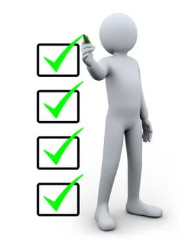 3d man and checklist Stock Illustration