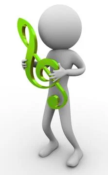 3d man and clef Stock Illustration