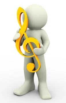 3d man and clef Stock Illustration