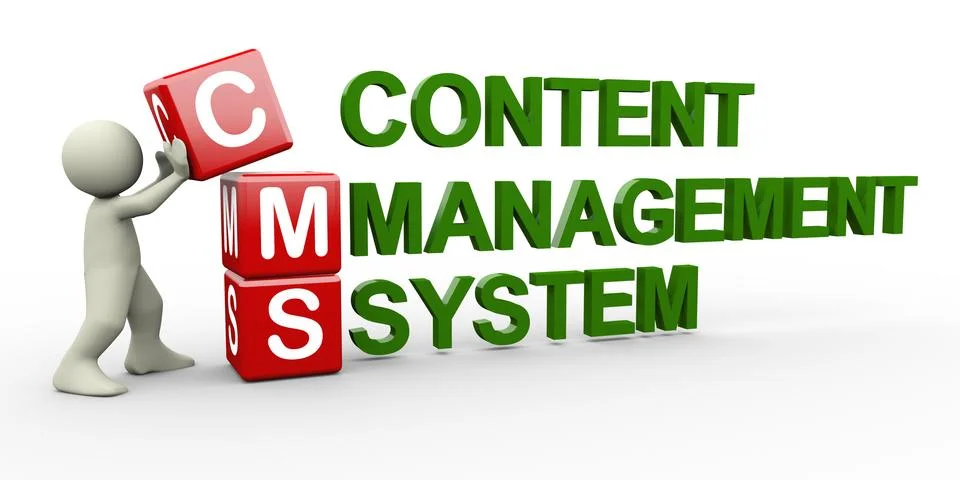 3d man and cms cubes Stock Illustration