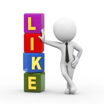 3d man and like cubes Stock Illustration