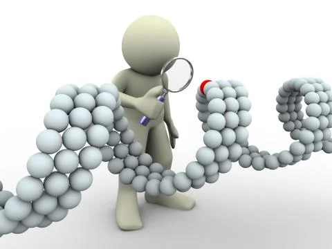 3d man and dna Stock Illustration