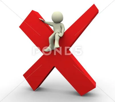 3d man and no symbol Stock Illustration