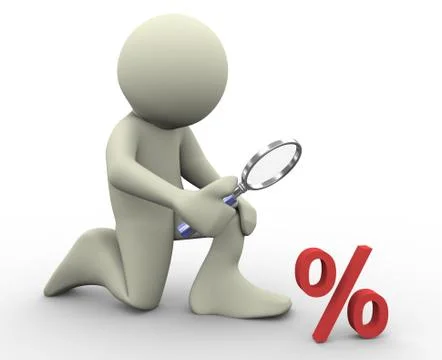 3d man and percentage sign Stock Illustration