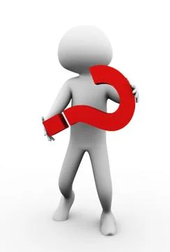 3d man and question mark symbol Stock Illustration