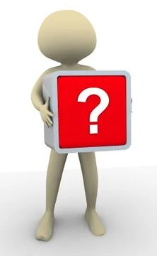3d man and question mark Stock Illustration