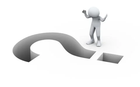3d man and question mark Stock Illustration