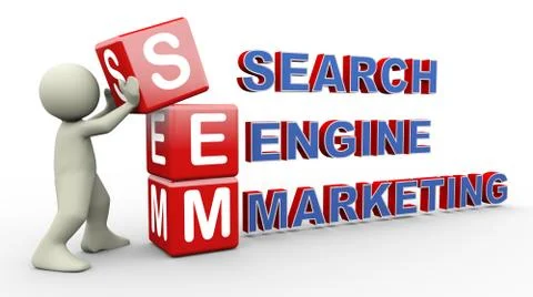 3d man and sem cubes Illustrazione stock