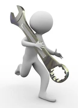 3d man and tool Stock Illustration