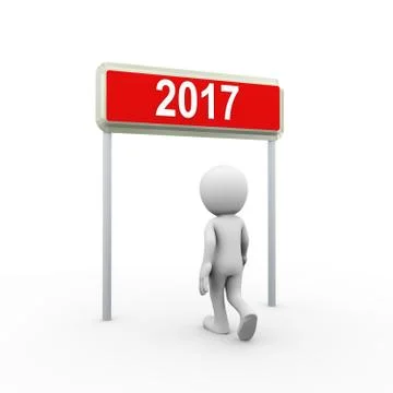 3d man and year 2017 Stock Illustration