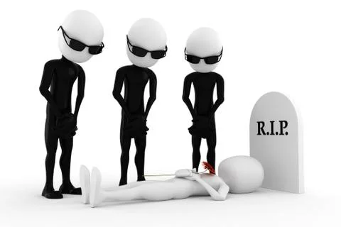 3d man, another one bites the dust..or does he?! :) Stock Illustration