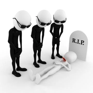 3d man, another one bites the dust..or does he?! :) Stock Illustration