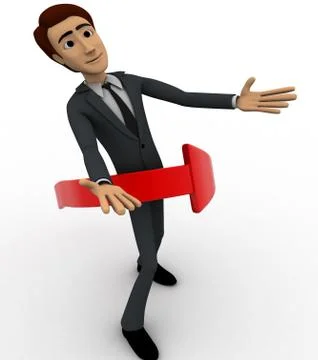 3d man arrow around him concept Illustrazione stock