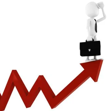 3d man on arrow bar looking for more Opportunities Stock Illustration