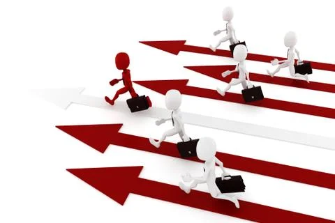 3d man on arrow - competition comcept Stock Illustration