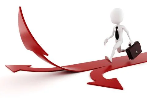3d man on arrow - competition comcept Stock Illustration