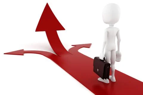 3d man on arrow - competition comcept Stock Illustration