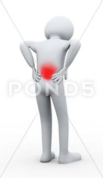 3d man back pain Stock Illustration