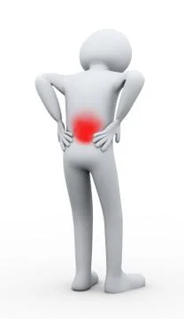 3d man back pain Stock Illustration
