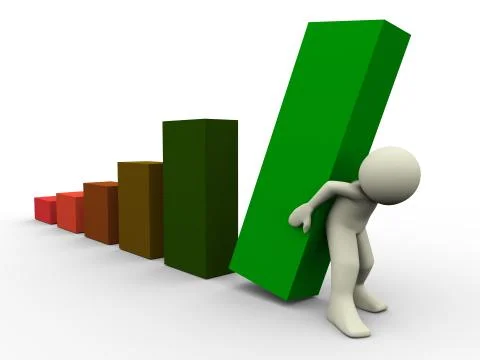 3d man bar support Stock Illustration