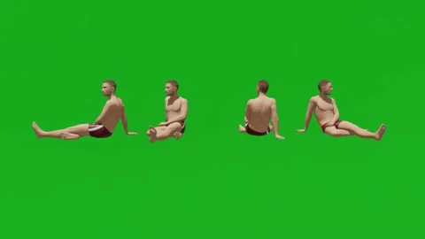 3d man on beach sleep and talk green screen chroma key 4k render animatio Stock Footage 195091672