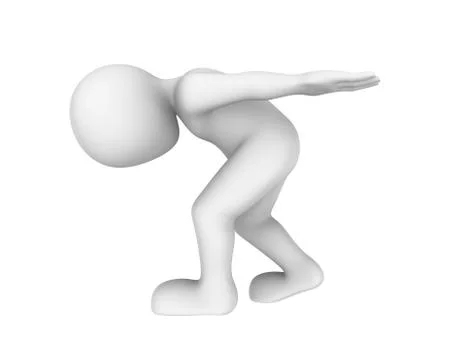 3d man bears cargo on a back. Stock Illustration