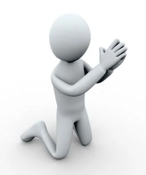 3d man begging Illustrazione stock