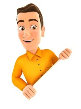 3d man behind diagonal wall Stock Illustration