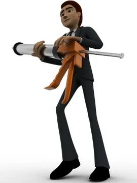 3d man big injection concept Stock Illustration