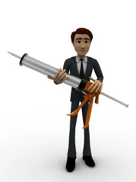 3d man big injection concept Stock Illustration