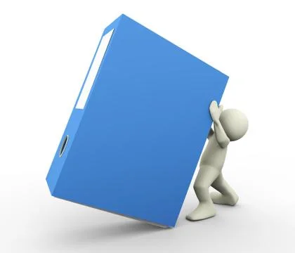 3d man with binder Illustrazione stock