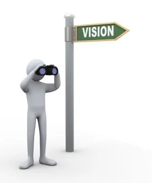 3d man with binocular vision Stock Illustration