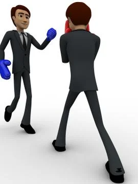 3d man block punch with boxling gloves concept Stock Illustration