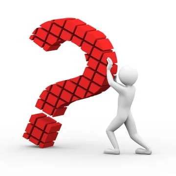 3d man block question mark illustration Stock Illustration