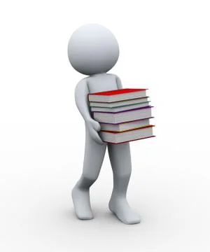 3d man with books Stock Illustration